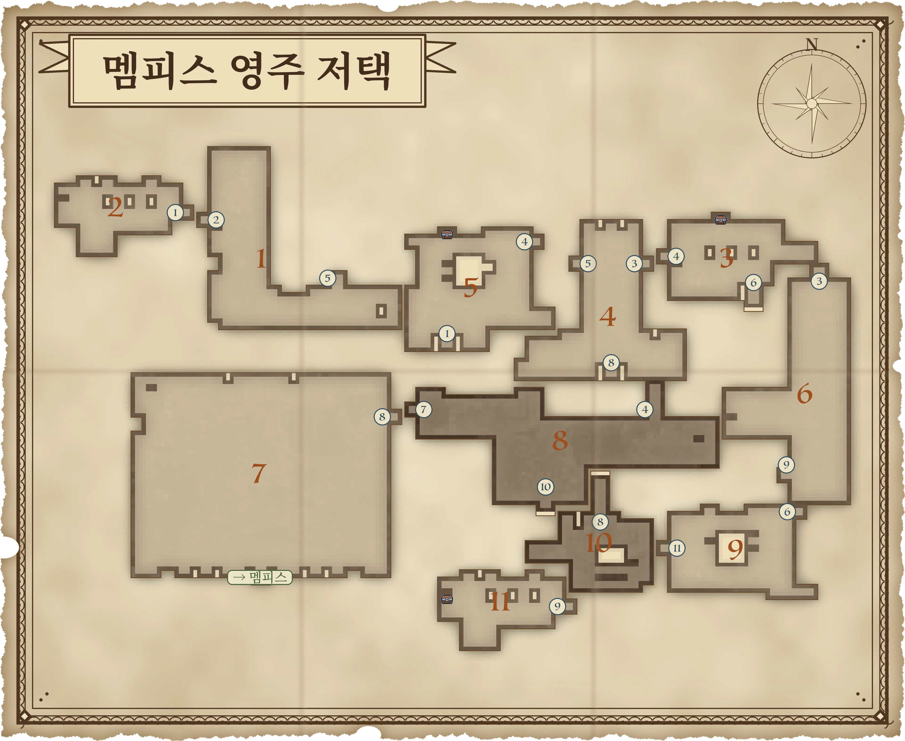 멤피스 영주 저택 전체 지도